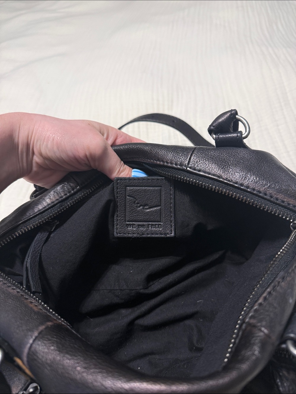 Free People Black Leather Satchel Bag - Picture 7 of 7